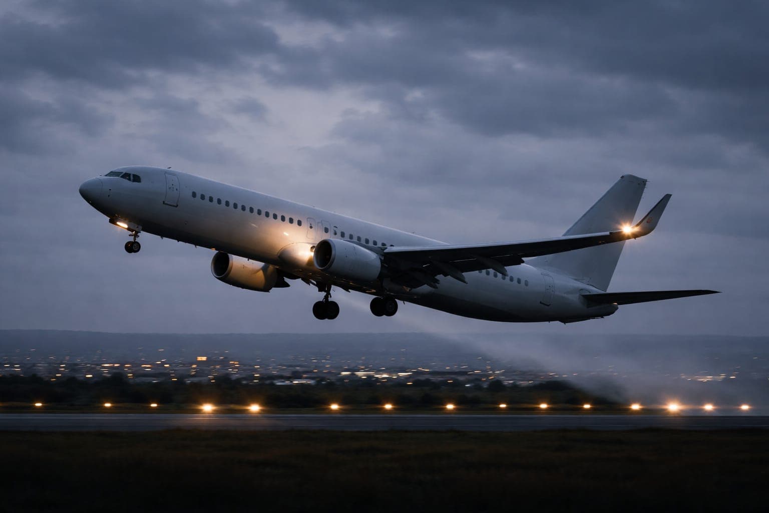 Aircraft being refueled on the tarmac during sunset