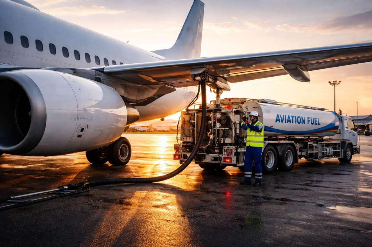 Passenger aircraft positioned at the gate for airport operations